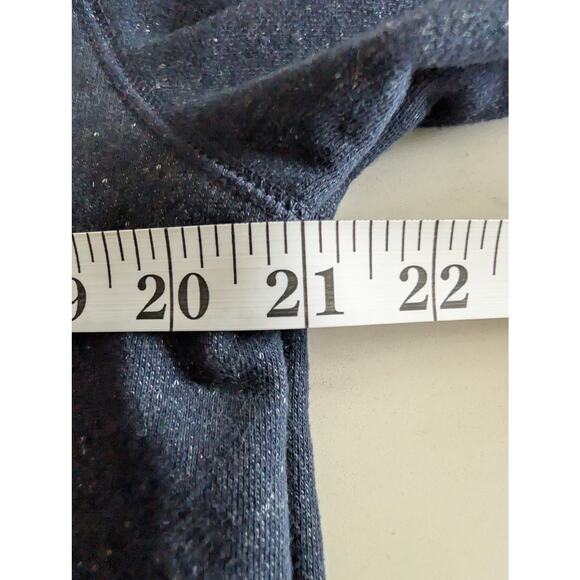 Gap Men’s M Navy Speckled Pullover Sweatshirt Shawl Collar Button Neck Cozy - Picture 6 of 7